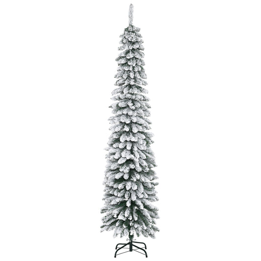 CHRISTMAS TREE - Snowy Christmas Tree with 490 Metal and Plastic Branches, 54x54x210 cm, Green