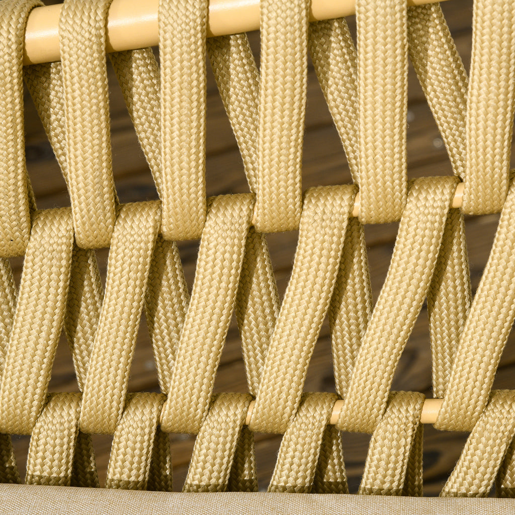 Outdoor lounge with 2-seater sofa, 2 armchairs with cushions and glass table - Borgè