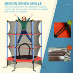 Children's Trampoline with Trampoline Mat, Safety Net and Padded Poles, Ages 3-10 Years, Blue