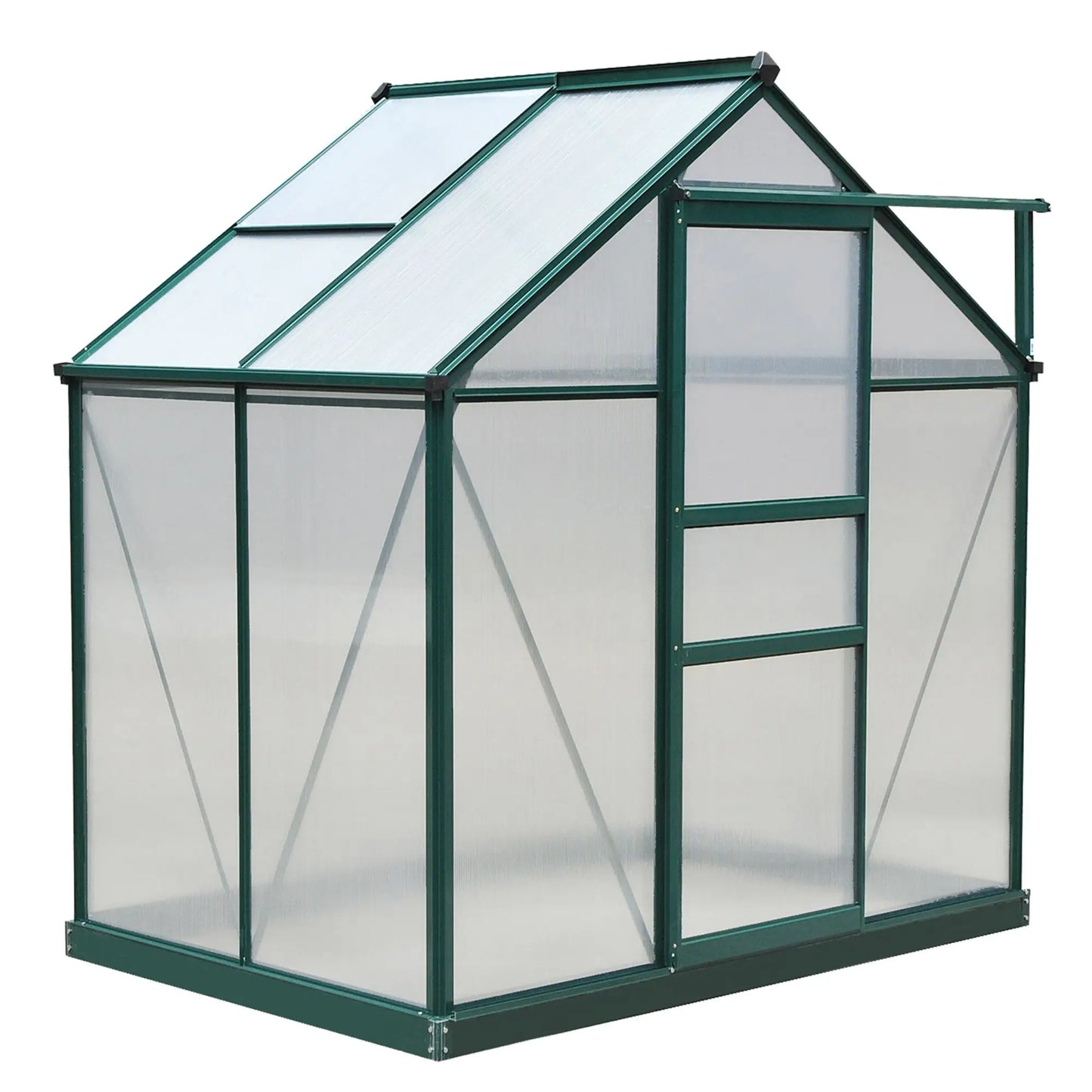 Outsunny Anti-UV Polycarbonate Garden Greenhouse with Window and Sliding Door, 190x132x201cm