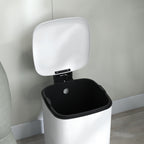 12L Pedal Bin with Silent Closure, Metal and PP, 24.5x32x34.5 cm, White