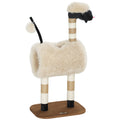 PawHut Sheep Cat Tree with Black Nose, Jute Posts, Tunnel and Ball, Light Brown