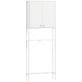 Bathroom Cabinet Above Toilet and Washing Machine with Cabinet and Open Shelf, 64x20x180 cm, White