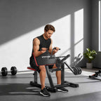 SPORTNOW Bicep Curl Bench with Adjustable Seat and Elbow Rest, Weight Rack, Black