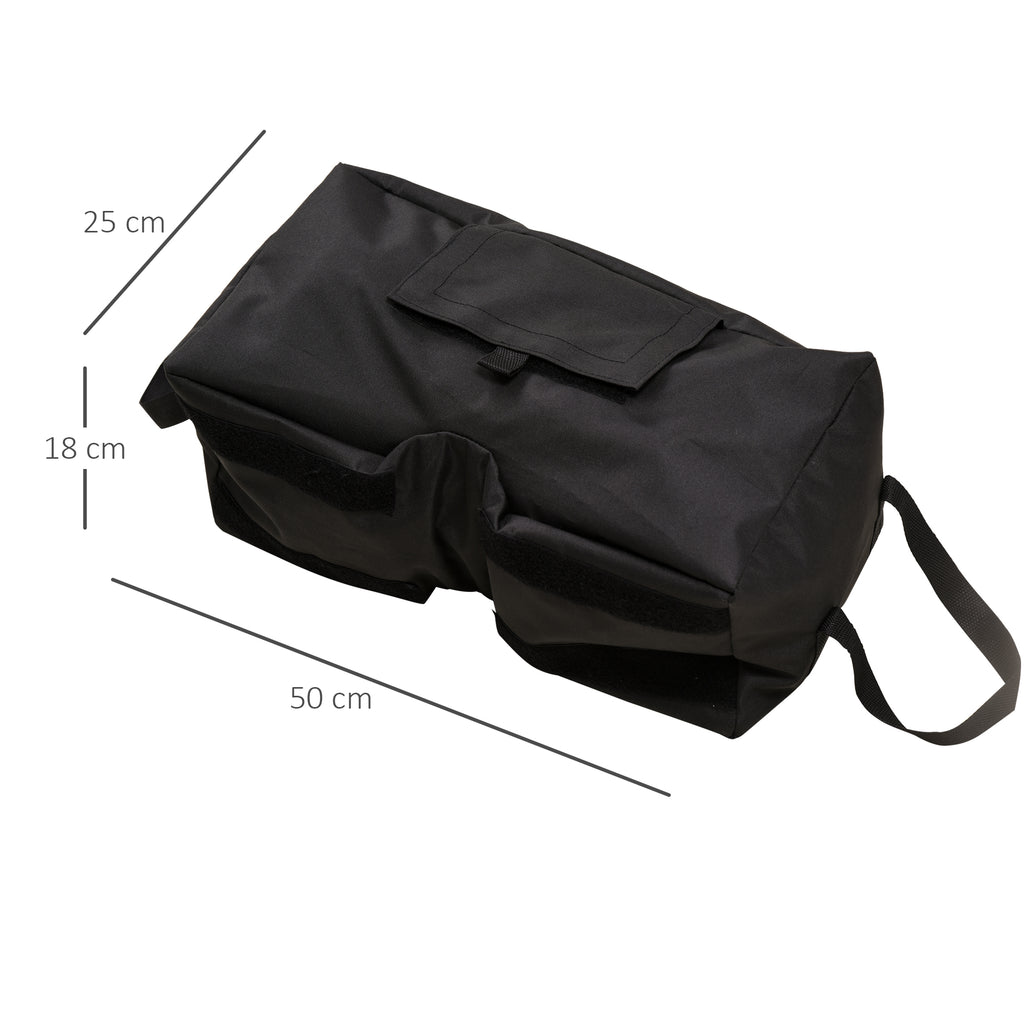 Base for Umbrella Bag Fillable with 50 kg of Sand, in Plastic and Oxford Fabric, 50x25x18 cm, Black