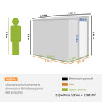 Outsunny 1.5x2m Metal Tool Shed with Base, Sliding Door and Sloped Roof, Green