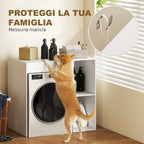 Freestanding Washing Machine Cabinet with 2 Open Shelves, 96x60x95 cm, White