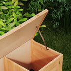 PawHut Outdoor Wooden Rabbit Hutch with Asphalt Roof, House, Trays and Feeder, 112x50x54 cm, Yellow