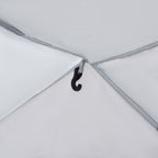 4-5 Person Camping Tent with 4 Zippered Doors, Mosquito Net and Hook, 350x350x230cm, White and Blue