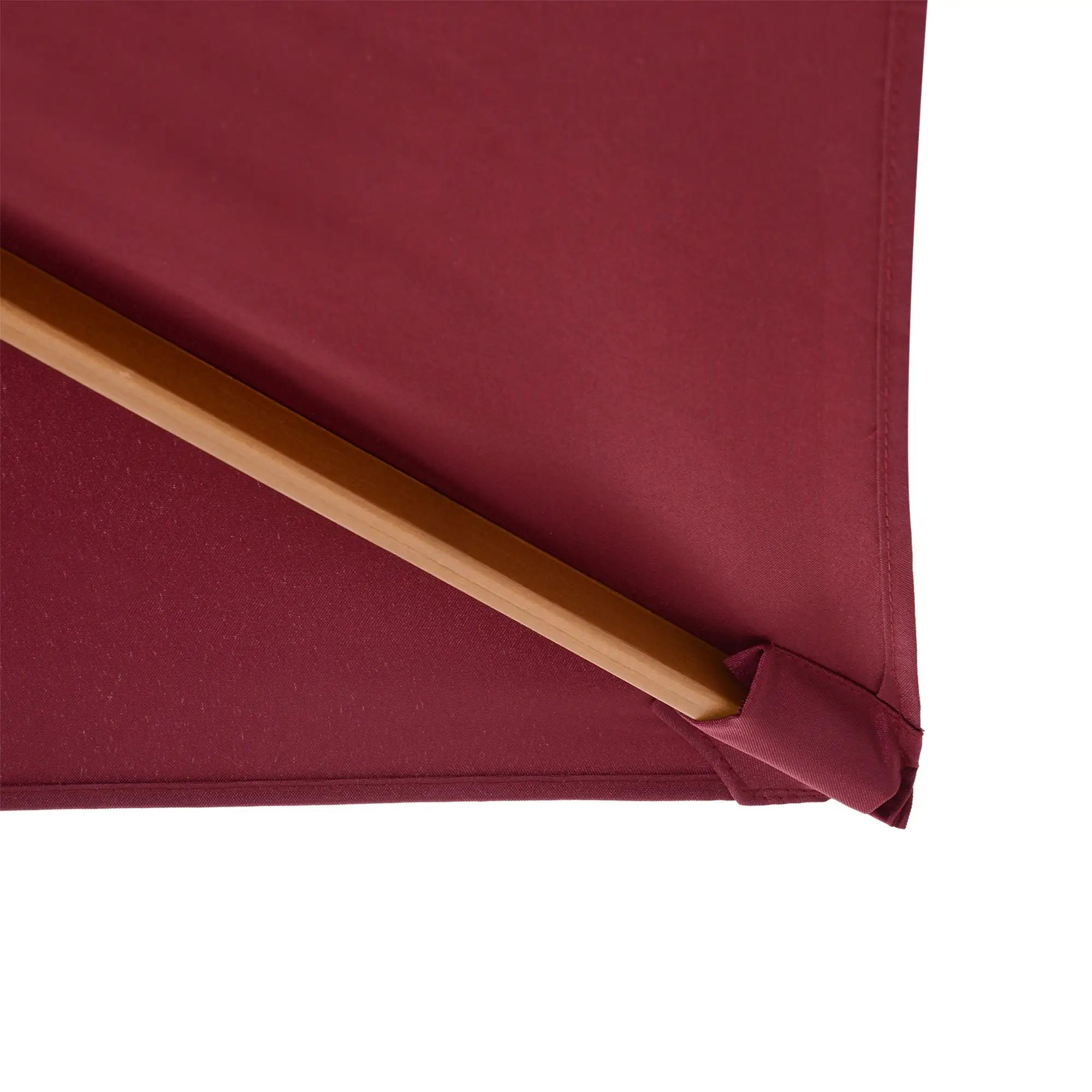 2x3m Waterproof Garden Umbrella with 8 Ribs, in Wood and Bamboo, Burgandy - Borge' Group Limited