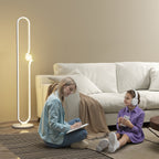 LED Floor Lamp in the Shape of a Musical Note with Adjustable Brightness and Pedal, 28x28x145 cm, White