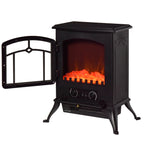Electric Fireplace Floor Standing with Flame Effect Power 1000W /2000W in ABS and Glass 45×28×54cm Black