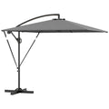 Cantilever Garden Umbrella 3x2.5 m with Crank, Tiltable and Swivel with Cover, Gray