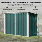 Outsunny Outdoor Steel Garbage Can Shed with Double Door