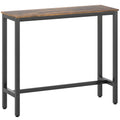HOMCOM Industrial Style Tall Rectangular Bar Table, Steel and Wood, 120x40x100 cm, Rustic Brown