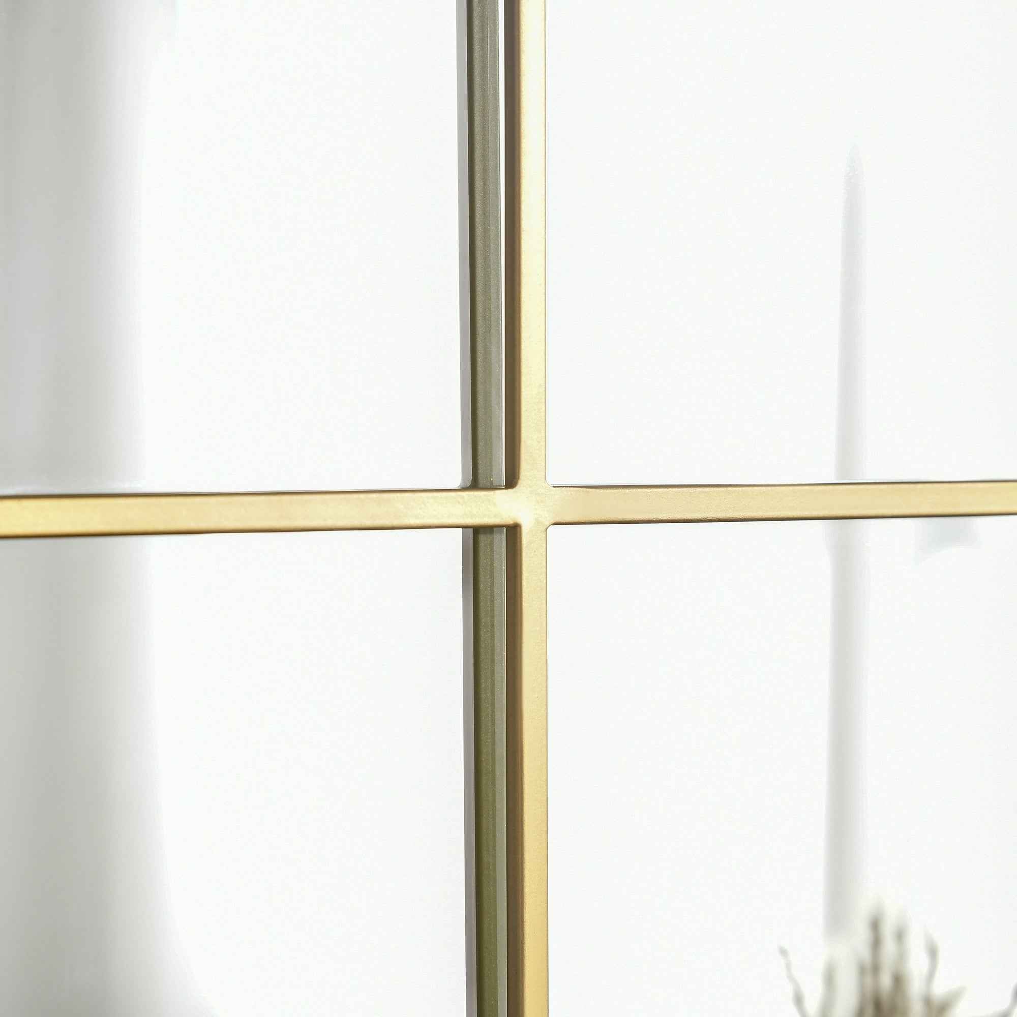HOMCOM Modern Arched Wall Mirror 70x50cm for Bedroom and Living Room, Gold