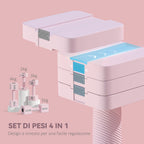 Set of 2 5 kg Square and Non-Slip Dumbbells with Removable Plates, in Steel and ABS, 32x9x9 cm, Pink