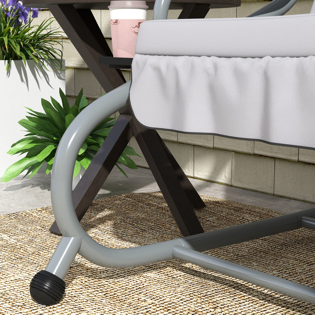 Swing Garden Bed with Adjustable Canopy and Trays, in Steel and Polyester, 200x120x164 cm, Gray - Borgè