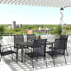 Extendable Garden Table 160-220 cm for 6-8 People Rectangular in Aluminum, Grey