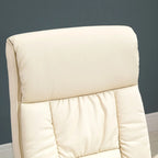 Relaxing Armchair Reclining up to 135° with Swivel Seat and Pouf Footrest, 78x84x110cm, Cream