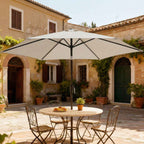 Outsunny 2x2m Tilting Garden Umbrella with 6 Ribs and Crank Handle, in Metal and Polyester, Light Grey