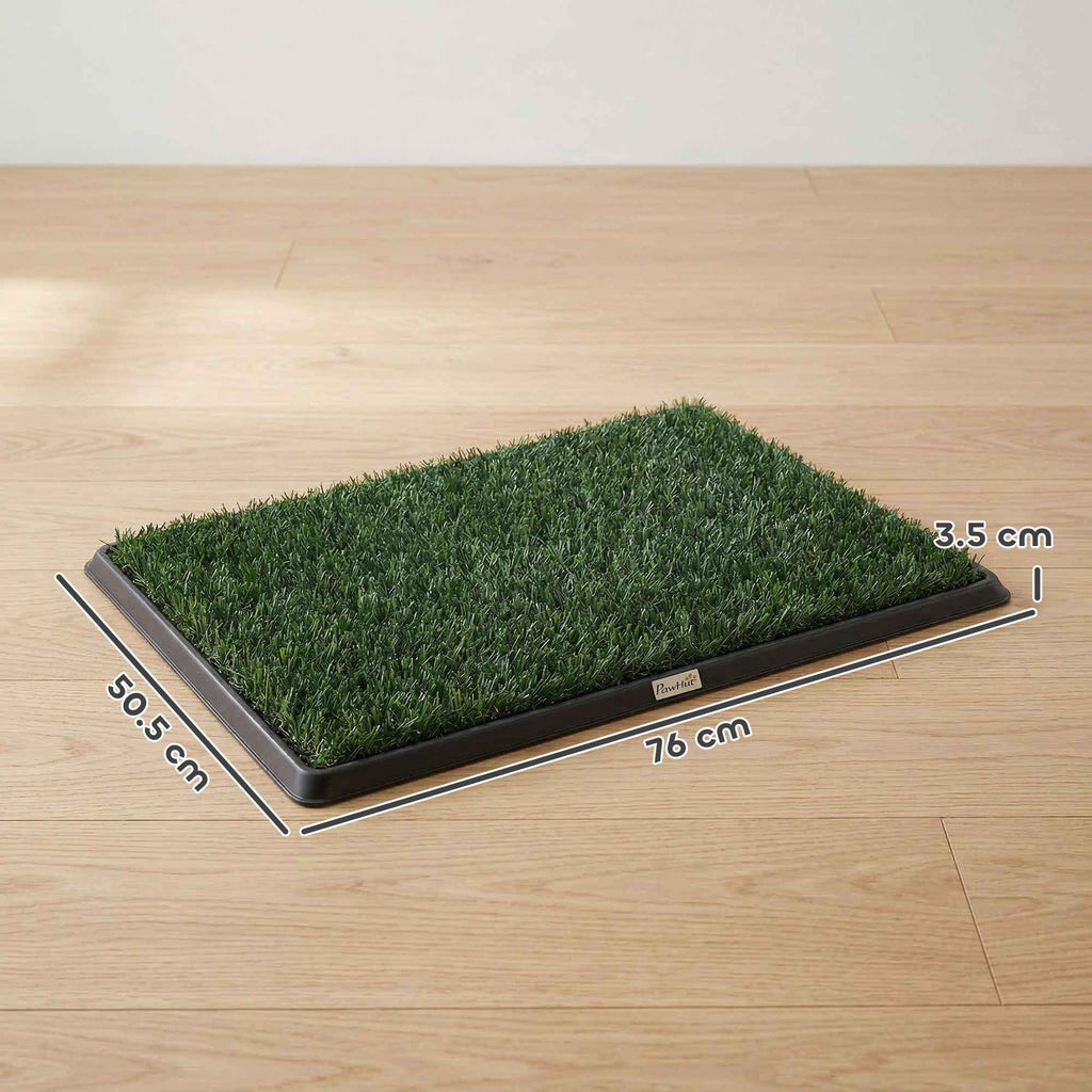PawHut Washable Artificial Grass Dog Mat with Tray for Indoor and Outdoor Use 76 x 50.5 cm