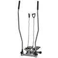 Fitness Stepper with Handle and LCD Monitor for Home and Gym Training, Silver