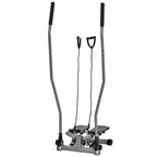 Fitness Stepper with Handle and LCD Monitor for Home and Gym Training, Silver