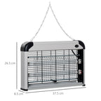 Outdoor and Indoor Electric Insect Killer with UV Mosquito Lamp for 60m², 20W Electric Mosquito Killer, Grey and White