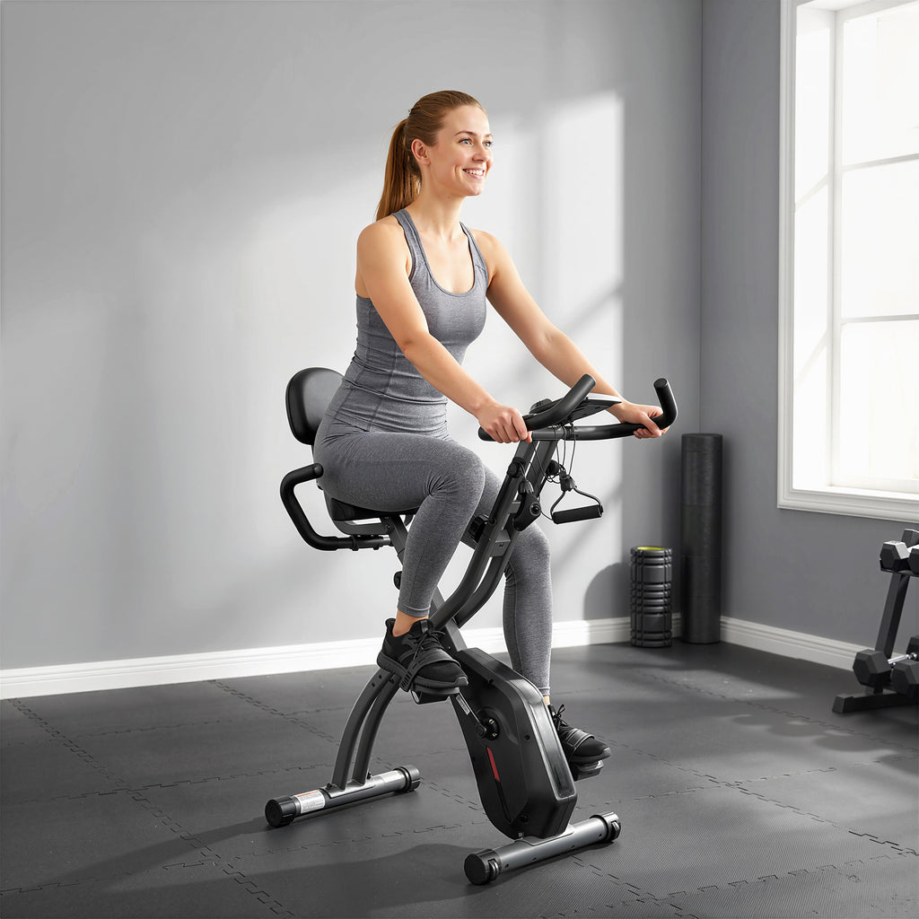 SPORTNOW Magnetic Exercise Bike with 8-Level Resistance, LCD Display and Bluetooth App, in Black Q195 Steel