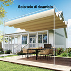 Outsunny Outdoor Pergola Cover Anti-UV in Beige Polyester with 8 Drainage Holes, 392x350 cm