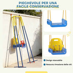 AIYAPLAY Adjustable Children's Garden Swing with Backrest and Barrier, Made of Steel and PP, 128x155x157 cm, Blue