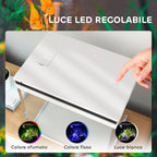 Goldfish Aquarium 26L with LED Lights, Filter System and Water Pump, 38x26x38 cm, White