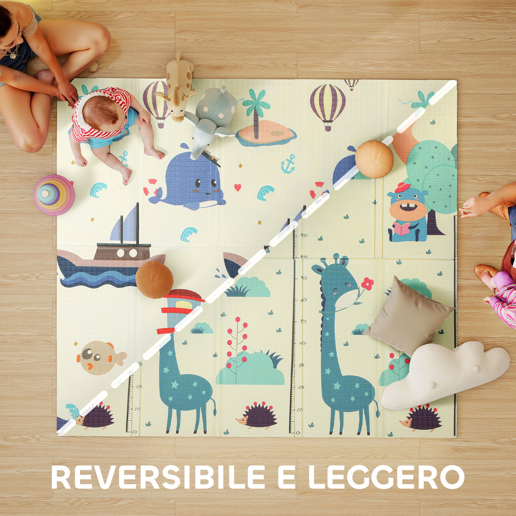 Animal-Themed Children's Rug for 0-6 Years Old with Waterproof Surface in Multi-Color XPE, 196x176x1.5 cm