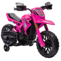AIYAPLAY Electric Motorcycle for Kids Ages 3-8 with 12V Dual Motors, Training Wheels and Horn, 3 km/h, 30kg Capacity, Pink