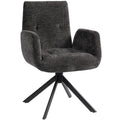 HOMCOM Swivel Bedroom Chair in Linen-Effect Fabric or Angled Steel Legs, Black