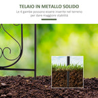 Folding Vertical Plant Stand with 5 Outdoor Metal Pots, 82x12.5x150cm, Black