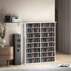 HOMCOM 16-Tier Modern Design Wooden CD Bookcase, 106.5x24x126.3 cm, White