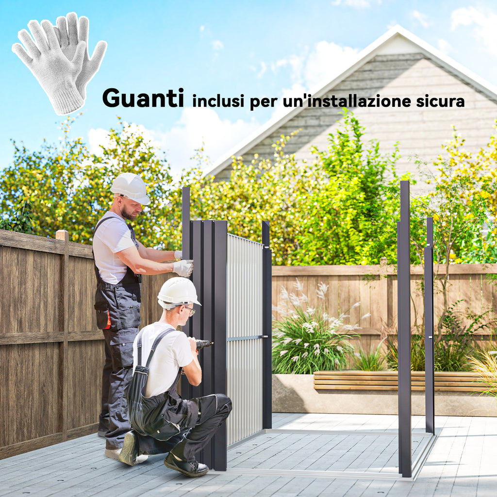 Garden Shed with Acrylic Skylight and Drainage Holes, Steel, 162x259x201 cm, Dark Grey