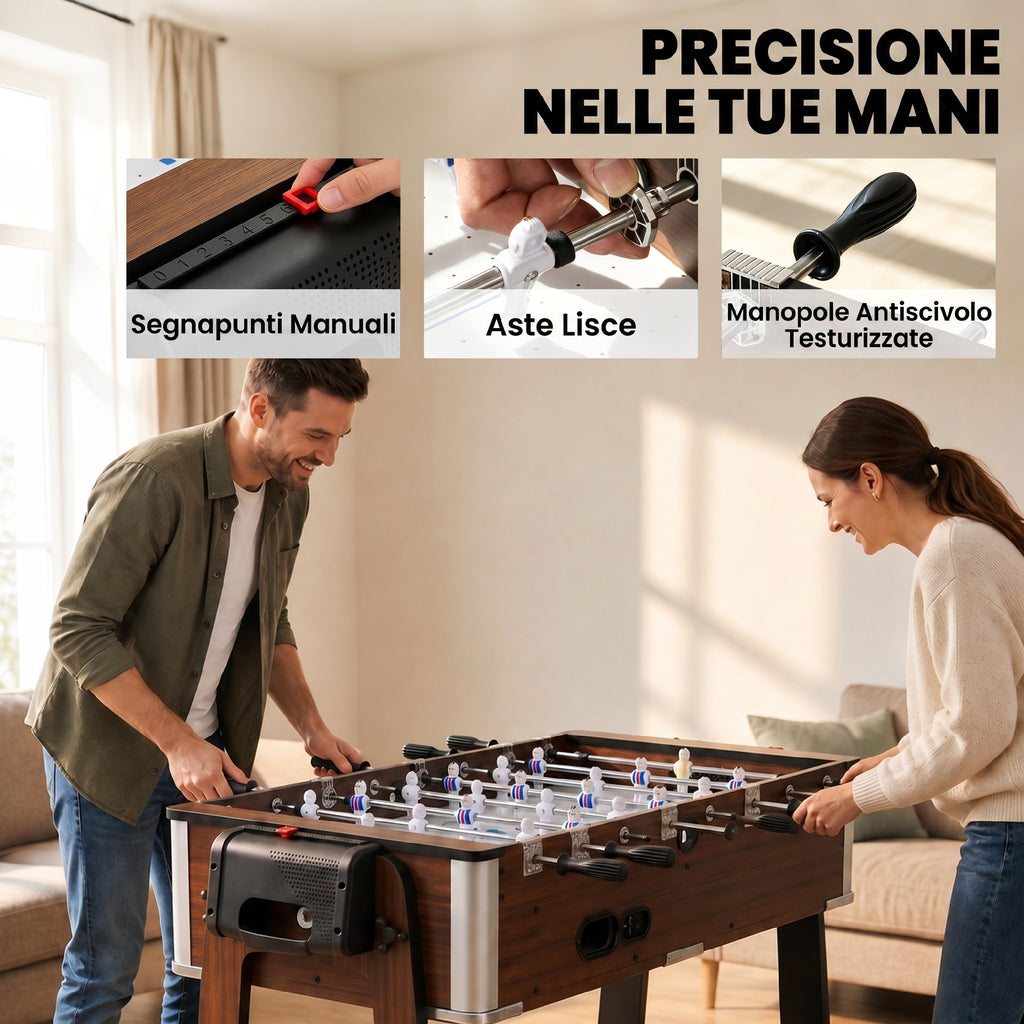 SPORTNOW 3-in-1 Table: Air Hockey, Pool Table, Table Football, Lockable Wheels, Shelf