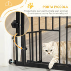 Extendable Dog Gate with Pressure Fit and Automatic Closure, 68x76.2 cm, Black - Borge' Group Limited