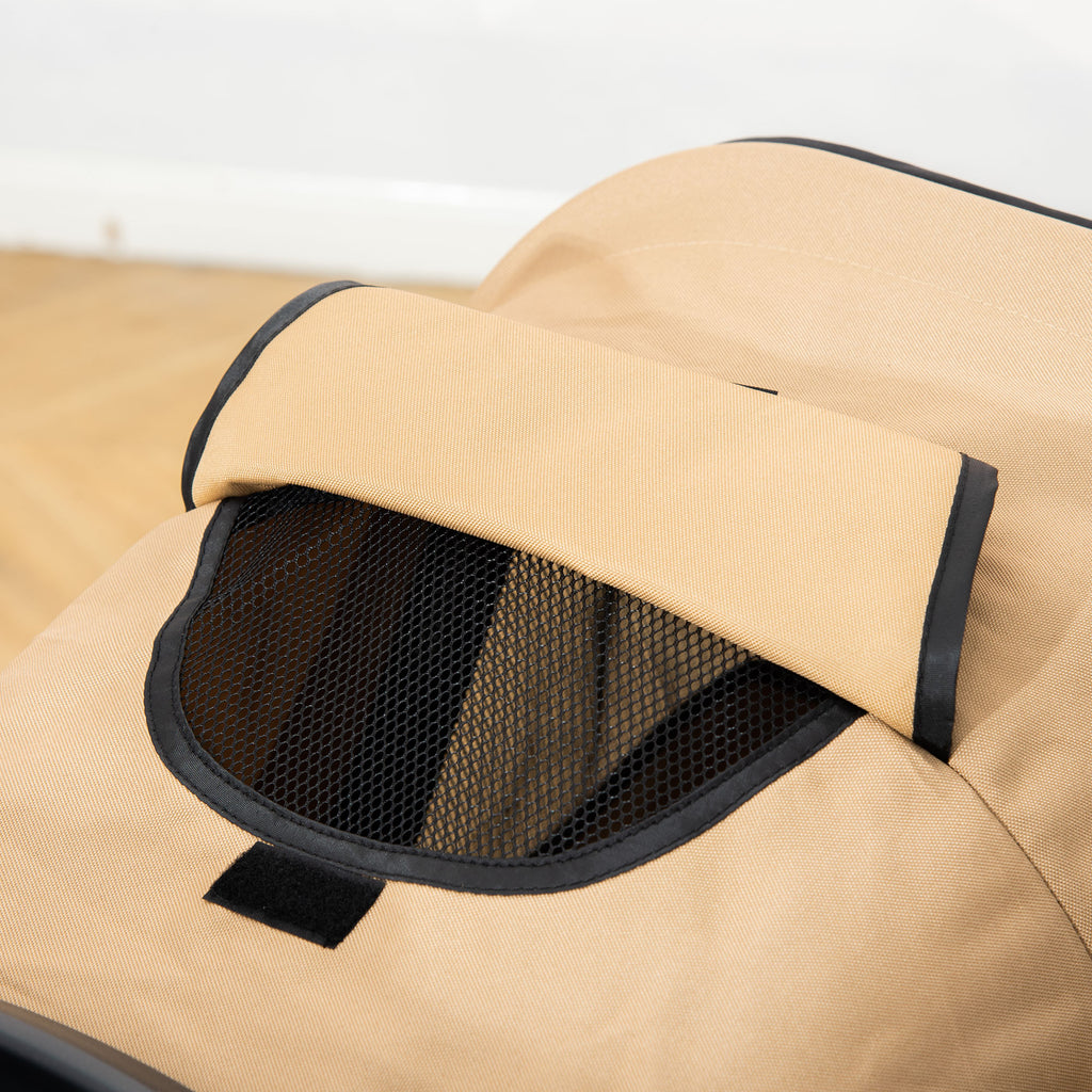 Foldable Dog Stroller for Small and Mini Dogs with Basket and Cup Holder, 75x46x94 cm, Coffee