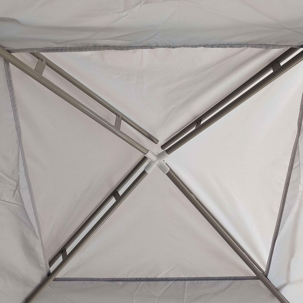 Outsunny 3x3 m Garden Gazebo with Mosquito Net, Double Roof and 8 Holes, in Steel and Polyester, Grey