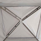 Outsunny 3x3 m Garden Gazebo with Mosquito Net, Double Roof and 8 Holes, in Steel and Polyester, Grey