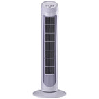 45W 3-Speed ??Oscillating Tower Fan, ABS Plastic Column Fan, 27x27x75cm, White - Borgè
