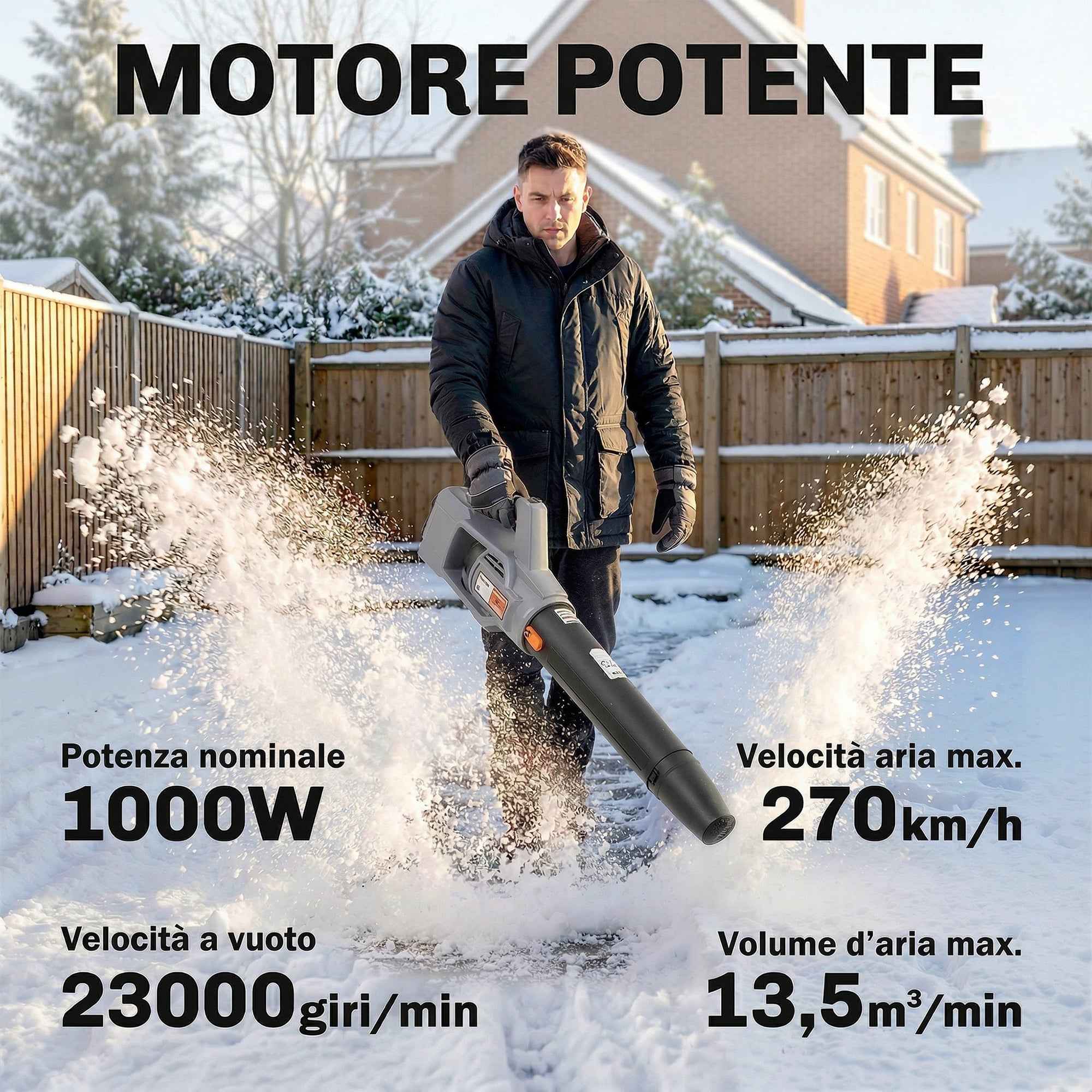 Outsunny 36V Cordless Leaf Blower, 2 x 4000mAh Batteries, Charger Included, Lightweight Model.
