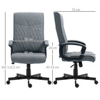 Swivel Office Chair with Rocking Function and Adjustable Height, 65x72x102-112.5cm, Grey