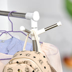 Adjustable Height Clothes Rail with Storage Base and 4 Wheels, 68.5x42x87-145 cm