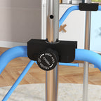HOMCOM Height-Adjustable Gymnastics Bar for Children with 2 Rings, Steel, 148x105x88-128 cm, Blue