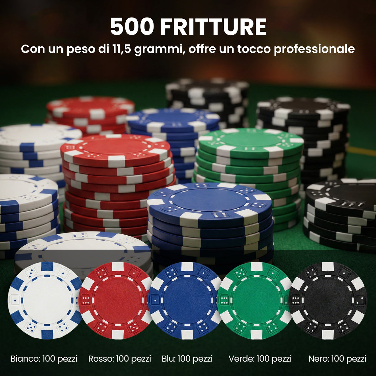 SPORTNOW Complete Poker Set with 500 Chips, Card Shuffler, Card Dispenser, Mat, 5 Dice, Silver